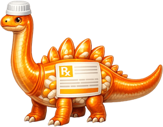 The mascot of Team Prescribosaurus